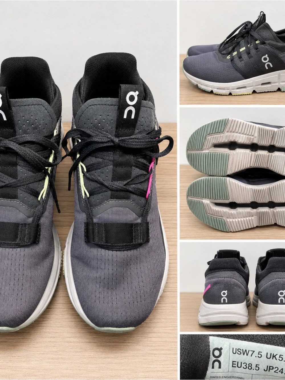 On Cloud Running Gray Sneakers Size 7 - Picture 4 of 4